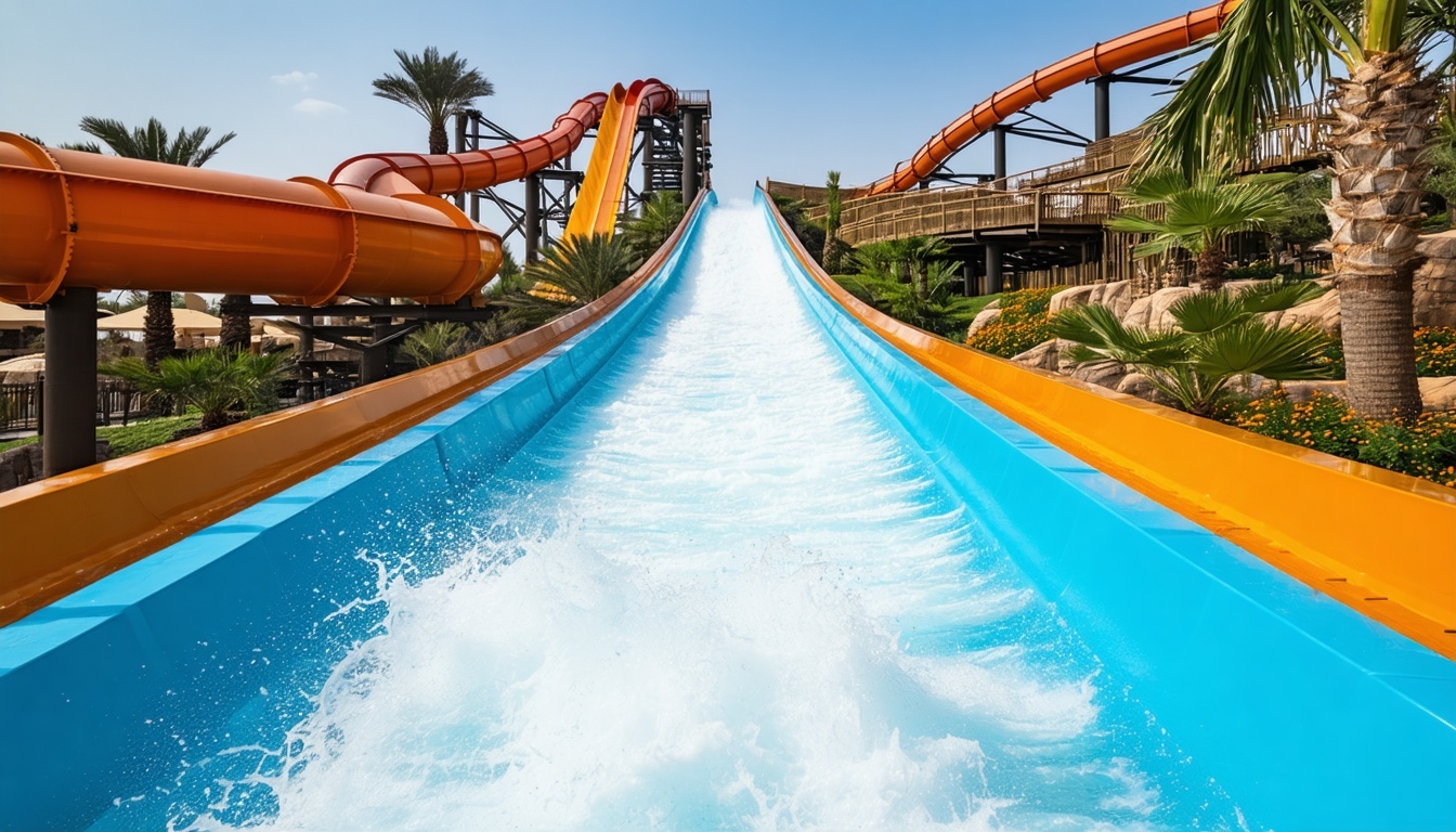 Thrilling water slides at Aquaventure World Dubai